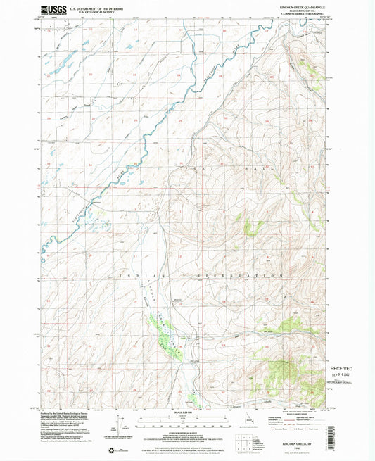 Classic USGS Lincoln Creek Idaho 7.5'x7.5' Topo Map Image