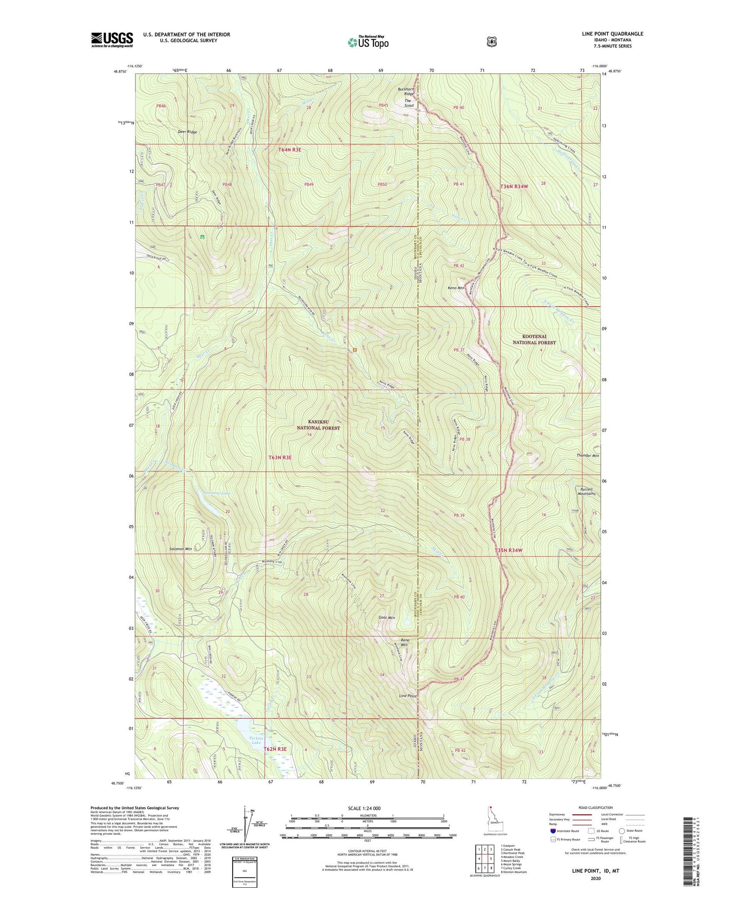 Line Point Idaho US Topo Map Image