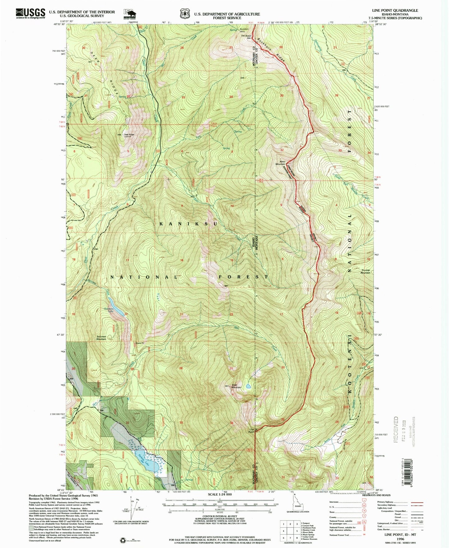 Classic USGS Line Point Idaho 7.5'x7.5' Topo Map Image