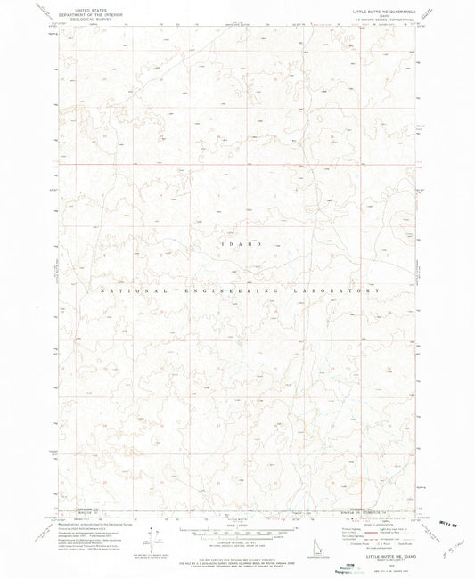Classic USGS Little Butte NE Idaho 7.5'x7.5' Topo Map Image