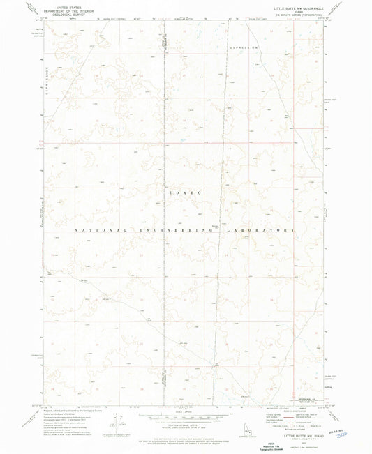 Classic USGS Little Butte NW Idaho 7.5'x7.5' Topo Map Image