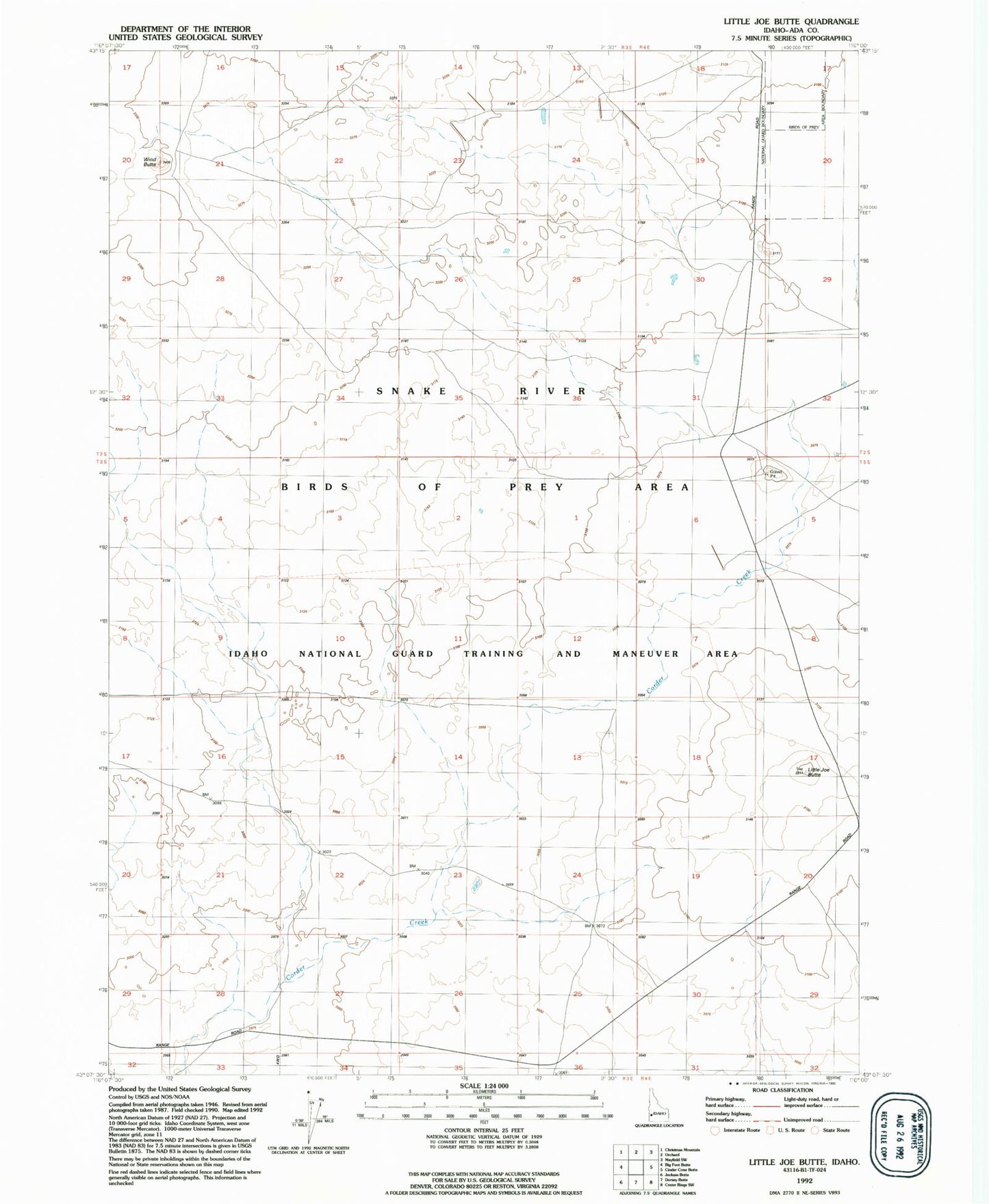 Classic USGS Little Joe Butte Idaho 7.5'x7.5' Topo Map Image