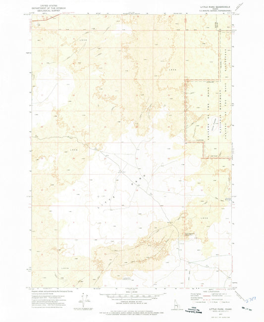 Classic USGS Little Park Idaho 7.5'x7.5' Topo Map Image