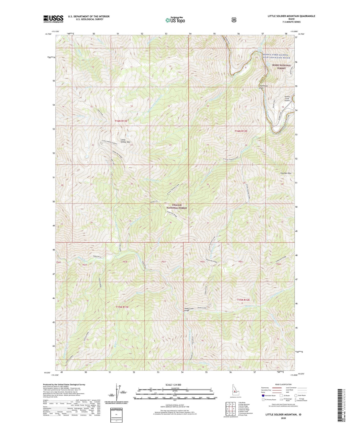 Little Soldier Mountain Idaho US Topo Map Image