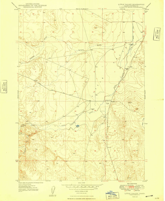 Classic USGS Little Valley Idaho 7.5'x7.5' Topo Map Image