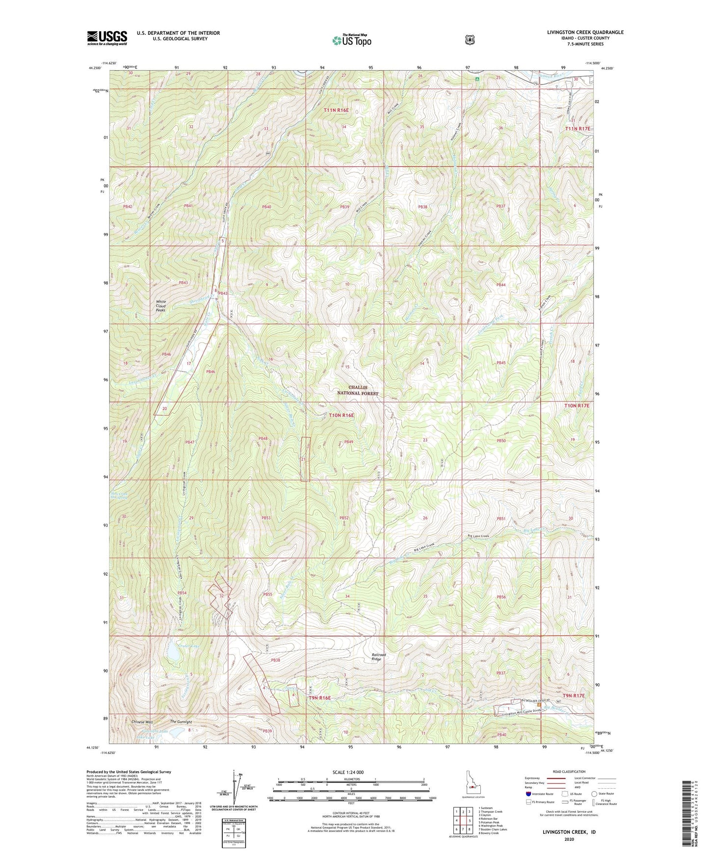 Livingston Creek Idaho US Topo Map Image
