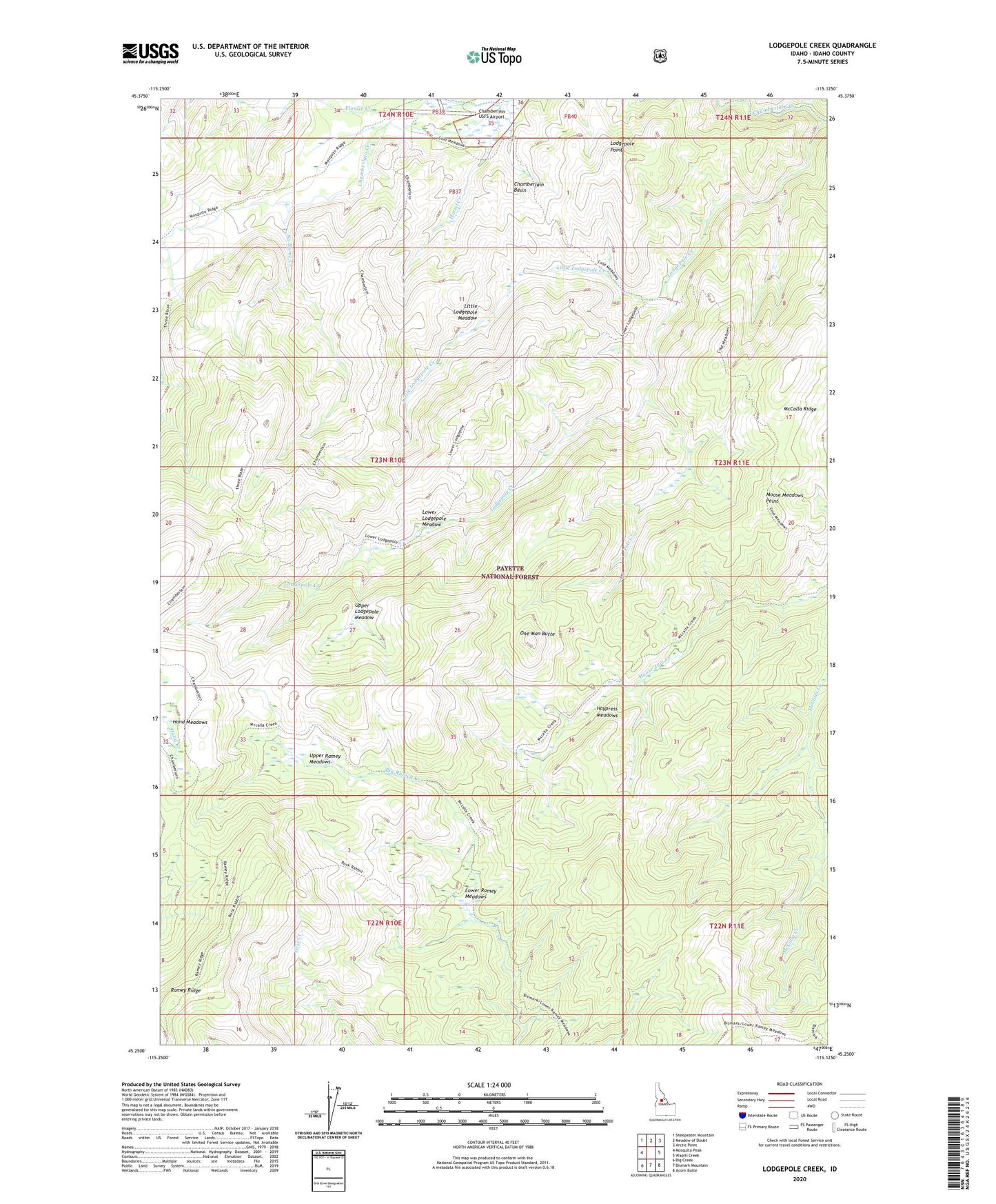 Lodgepole Creek Idaho US Topo Map Image
