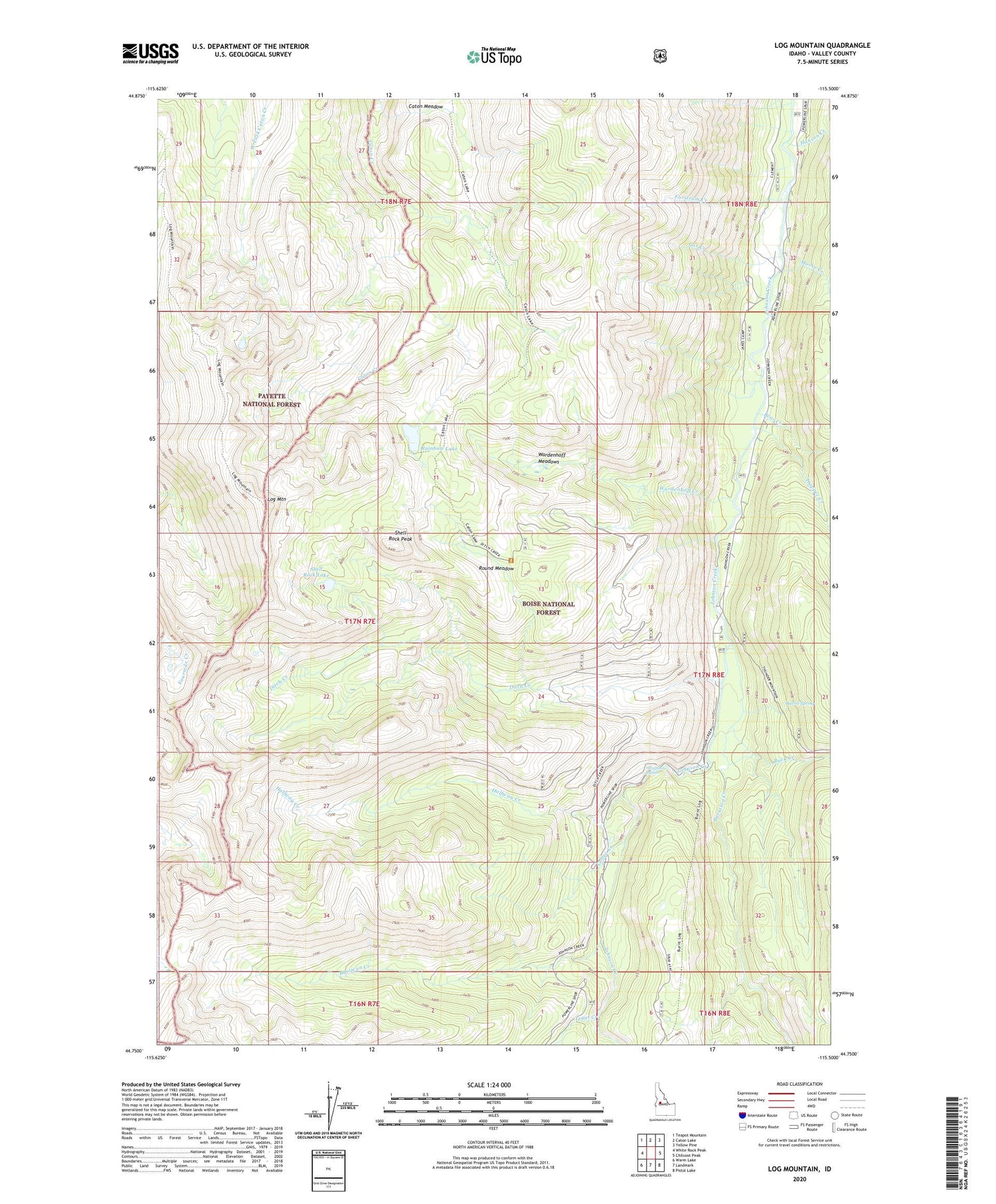 Log Mountain Idaho US Topo Map Image