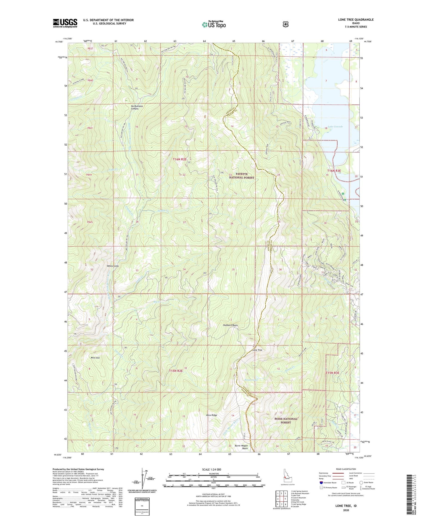 Lone Tree Idaho US Topo Map Image