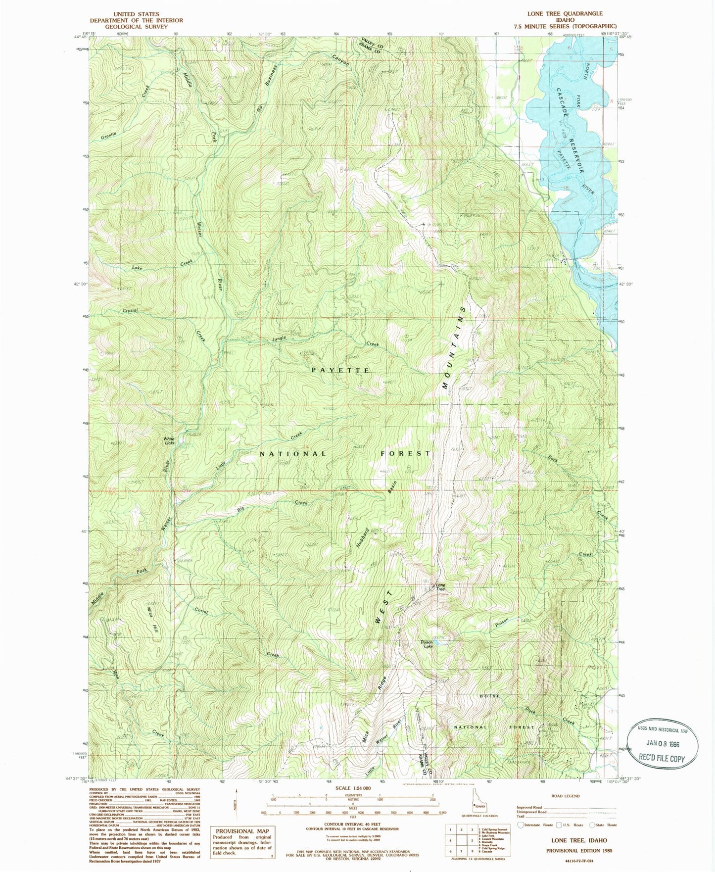 Classic USGS Lone Tree Idaho 7.5'x7.5' Topo Map Image