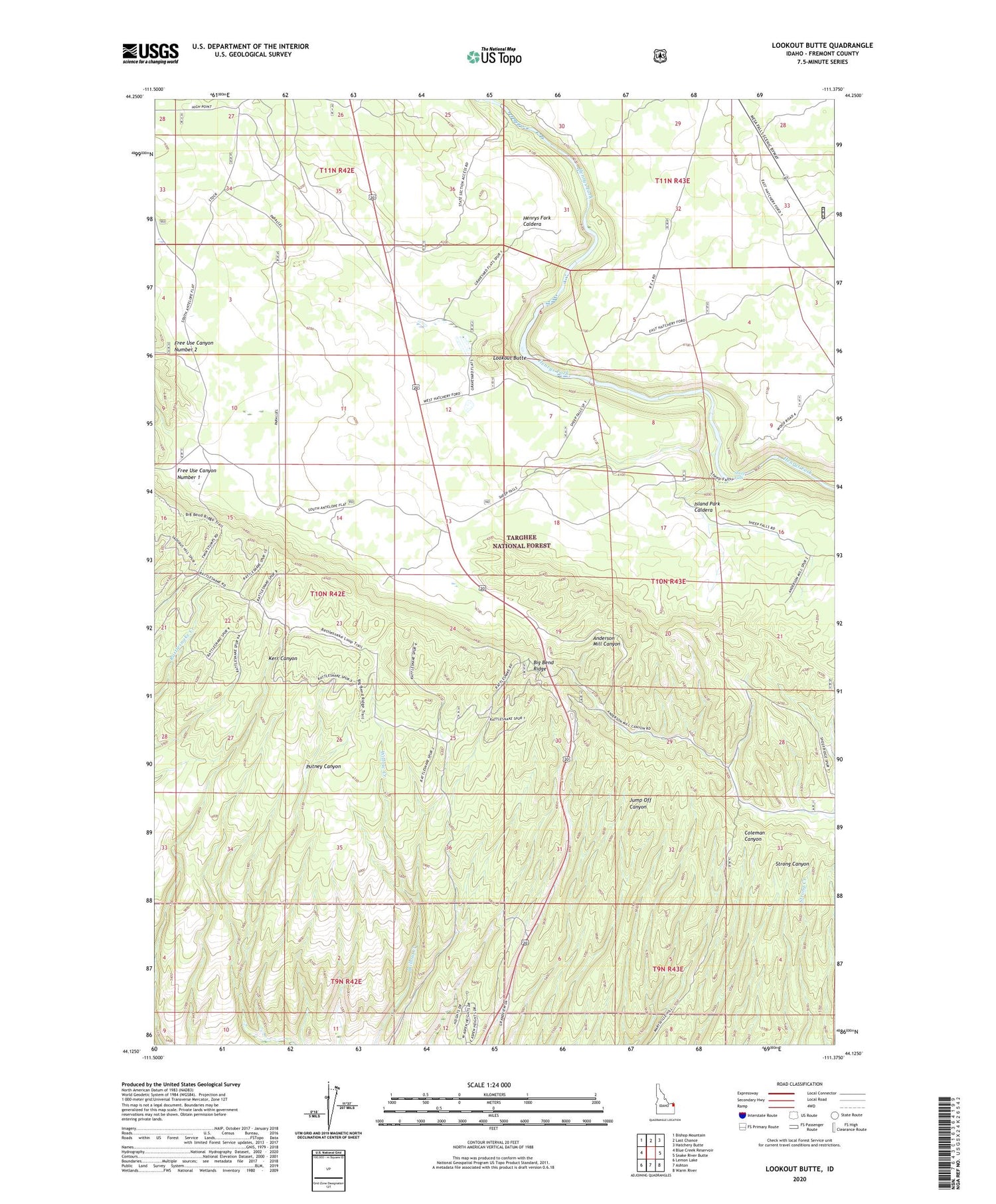 Lookout Butte Idaho US Topo Map Image