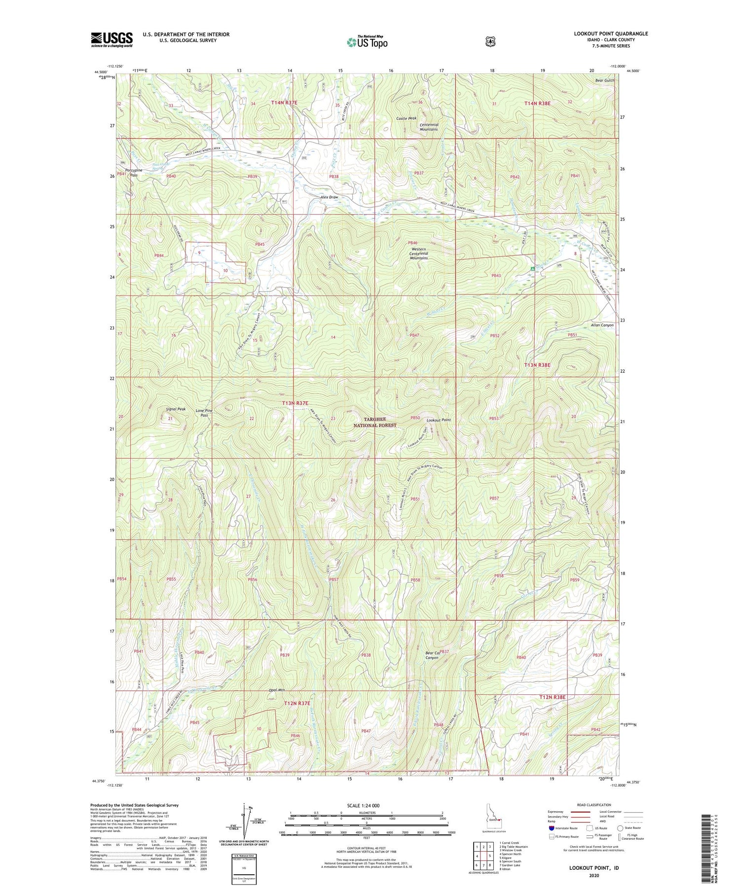 Lookout Point Idaho US Topo Map Image