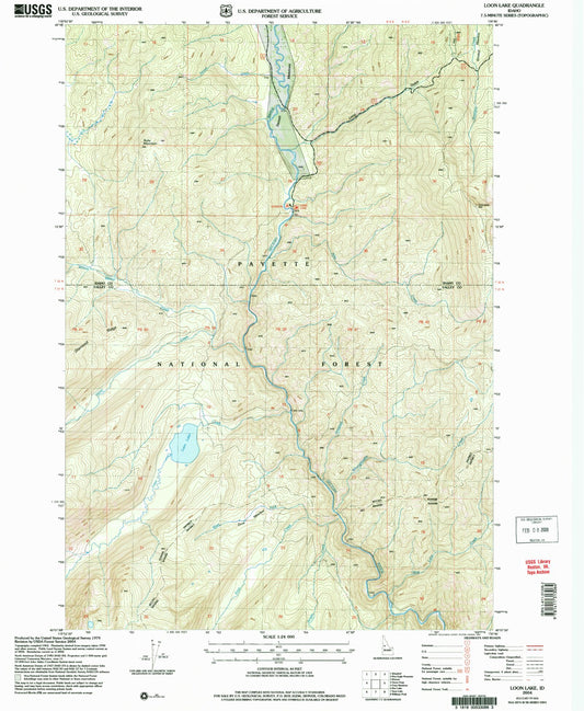 Classic USGS Loon Lake Idaho 7.5'x7.5' Topo Map Image