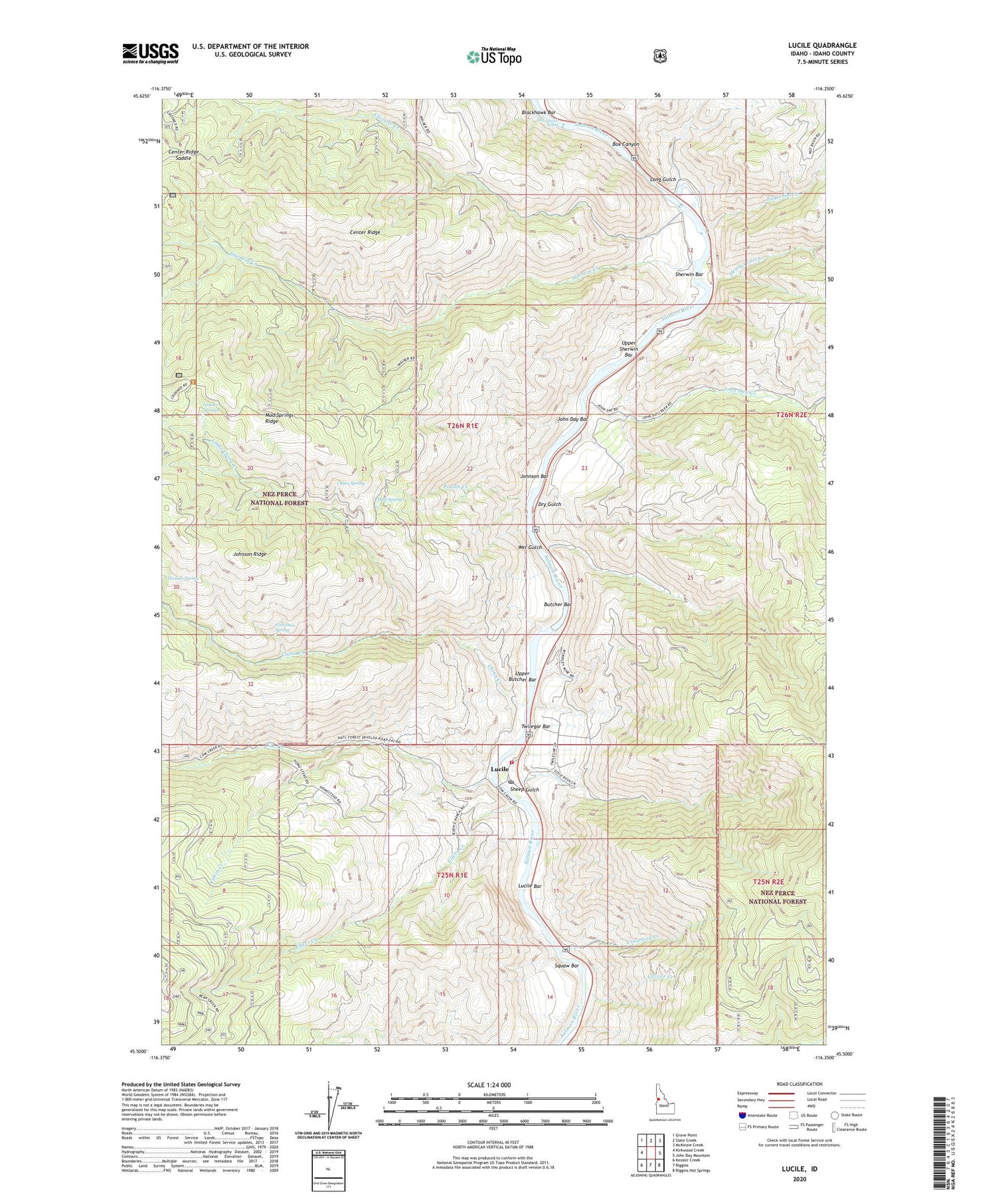 Lucile Idaho US Topo Map Image