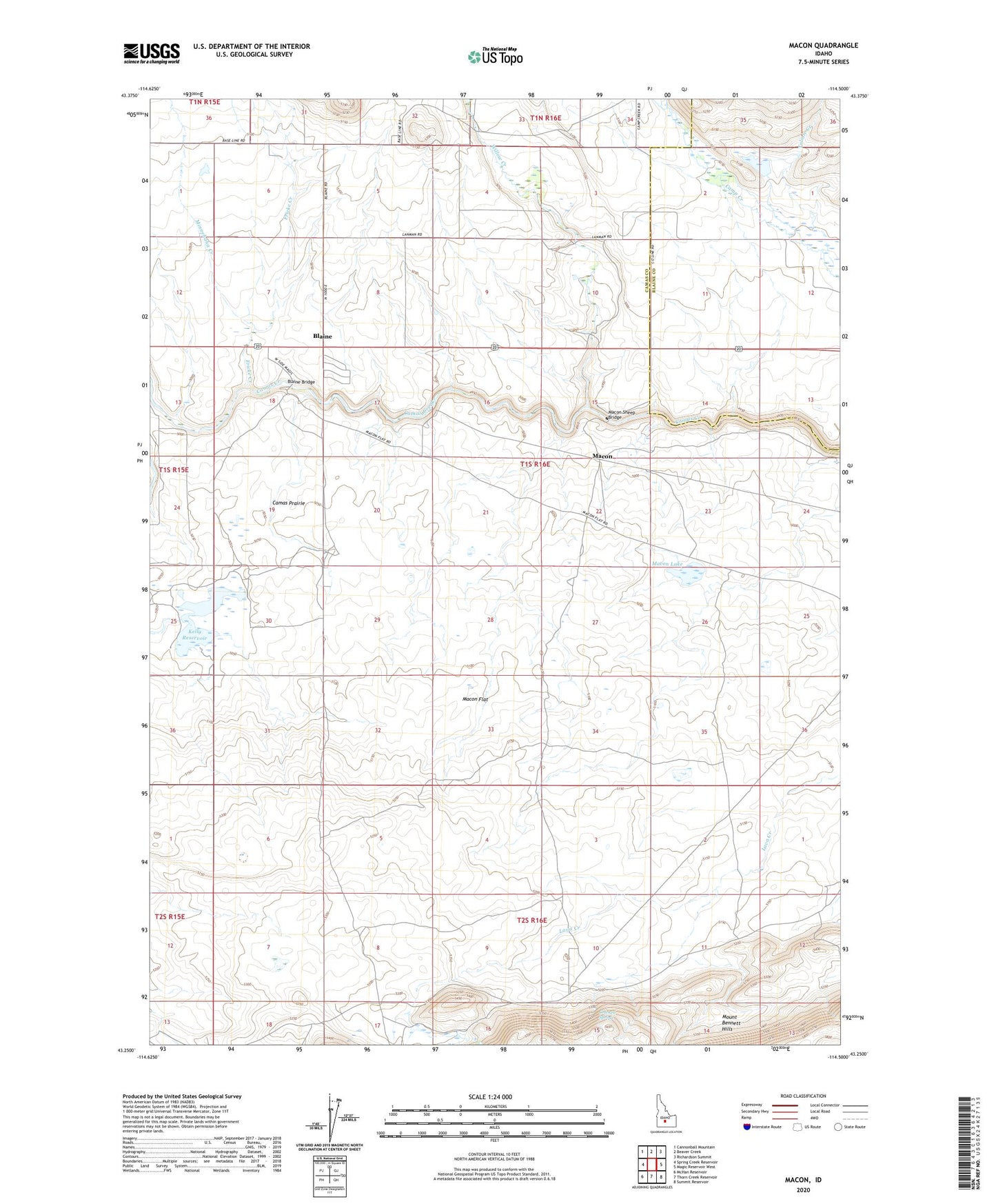 Macon Idaho US Topo Map Image