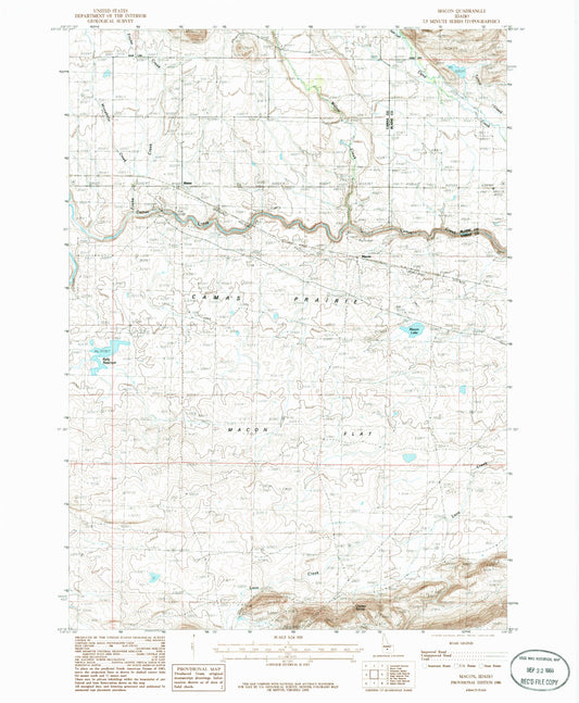 Classic USGS Macon Idaho 7.5'x7.5' Topo Map Image