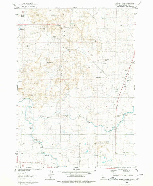 Classic USGS Mammoth Cave Idaho 7.5'x7.5' Topo Map Image