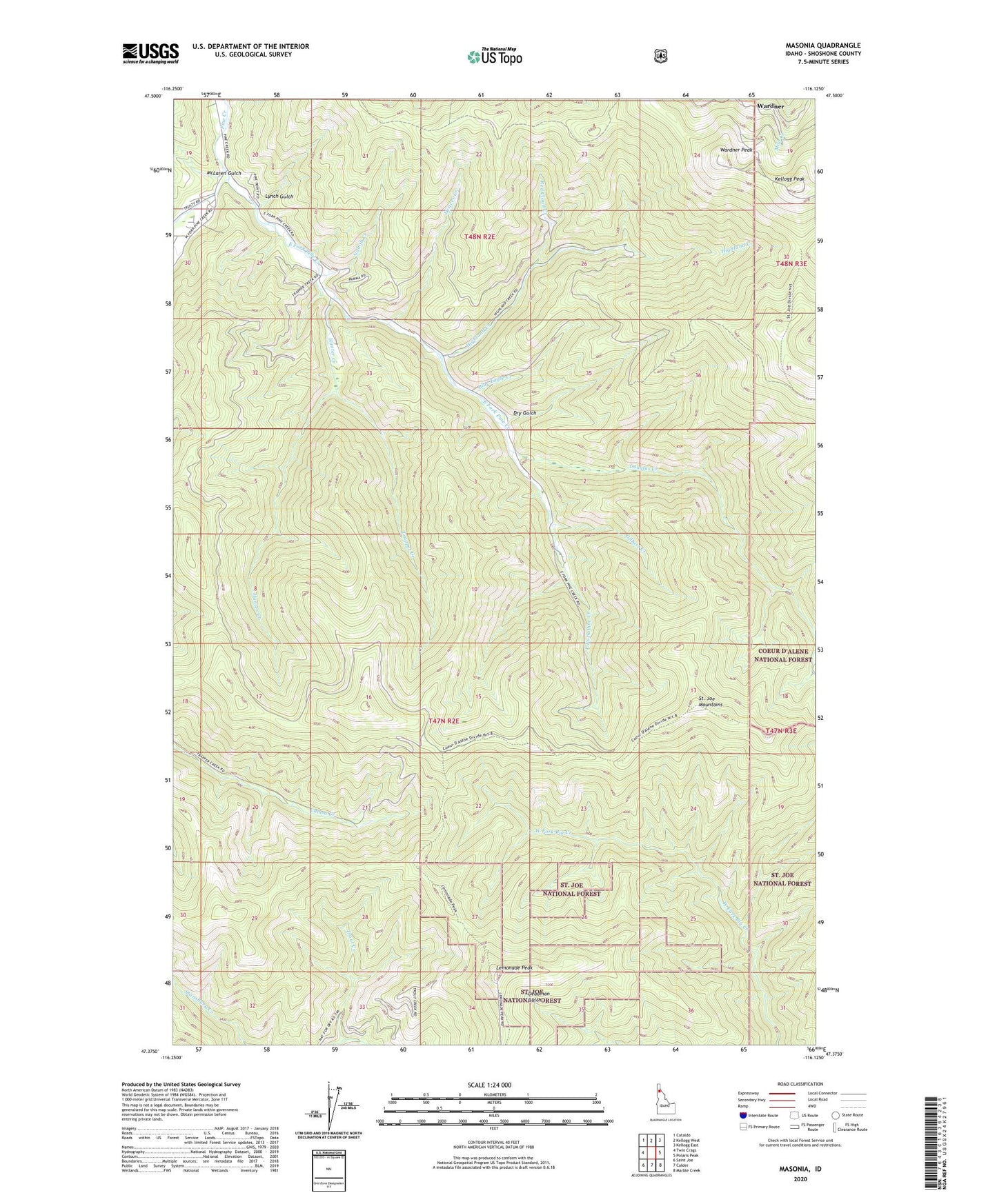 Masonia Idaho US Topo Map Image