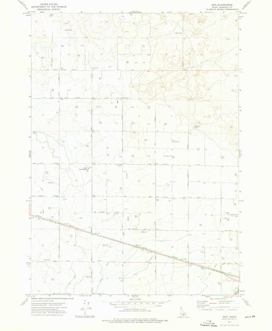 Classic USGS Max Idaho 7.5'x7.5' Topo Map Image