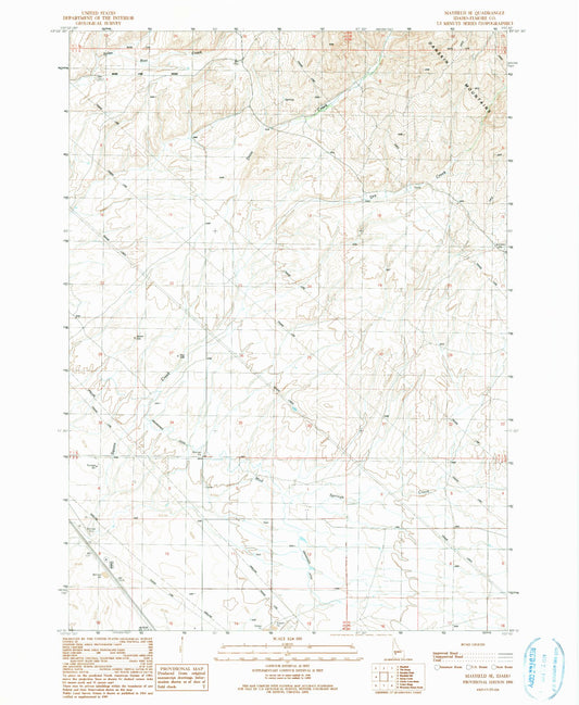 Classic USGS Mayfield SE Idaho 7.5'x7.5' Topo Map Image