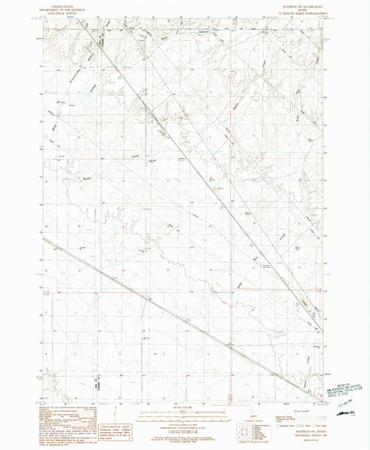 Classic USGS Mayfield SW Idaho 7.5'x7.5' Topo Map Image
