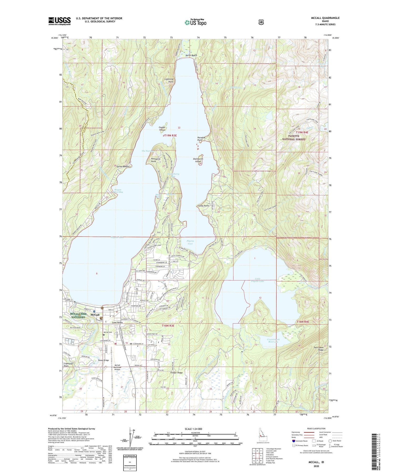 McCall Idaho US Topo Map Image