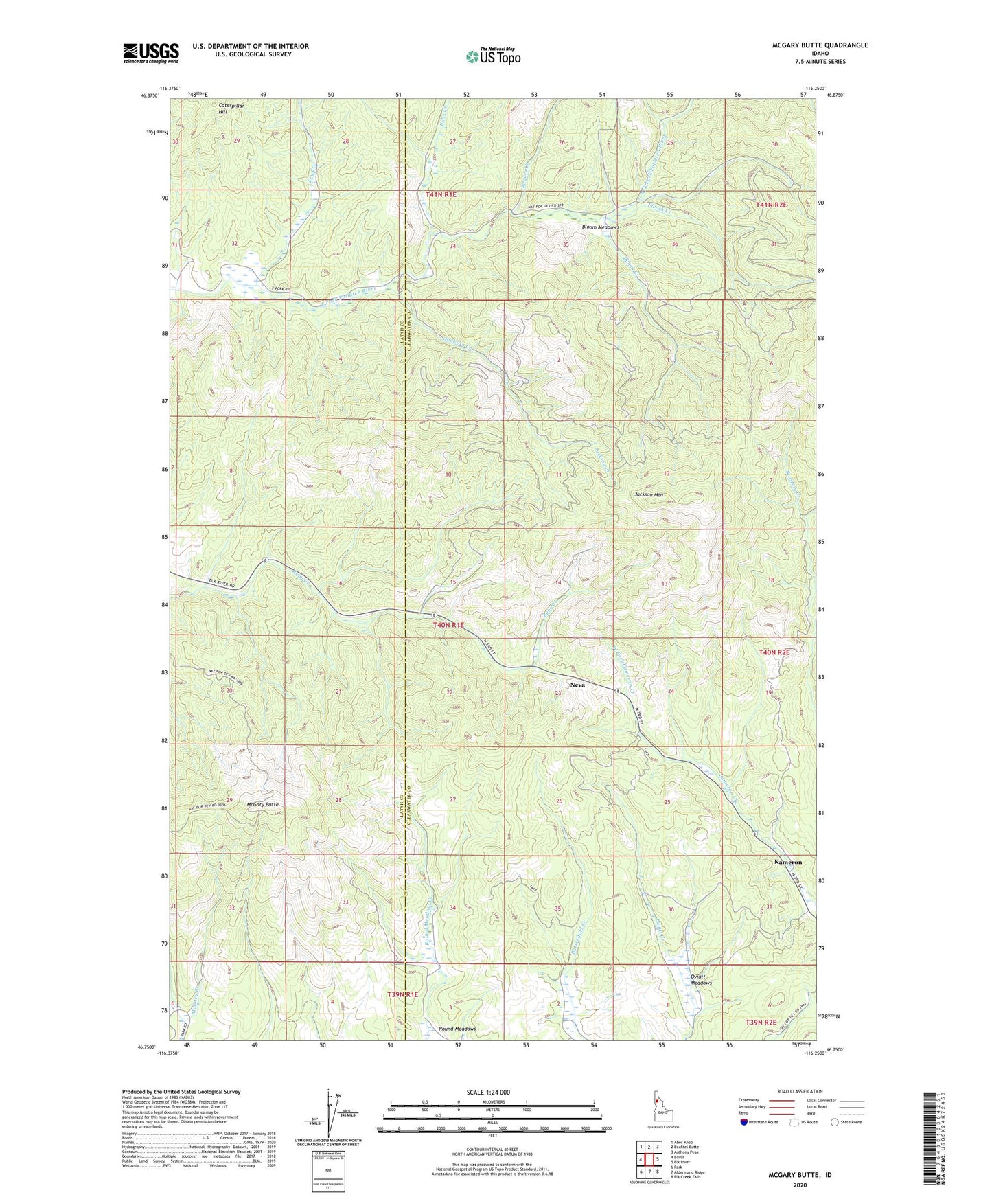 McGary Butte Idaho US Topo Map Image