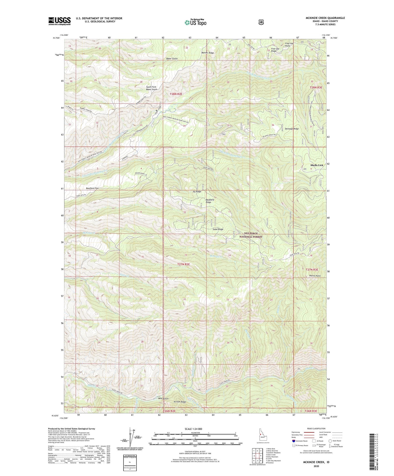 McKinzie Creek Idaho US Topo Map Image