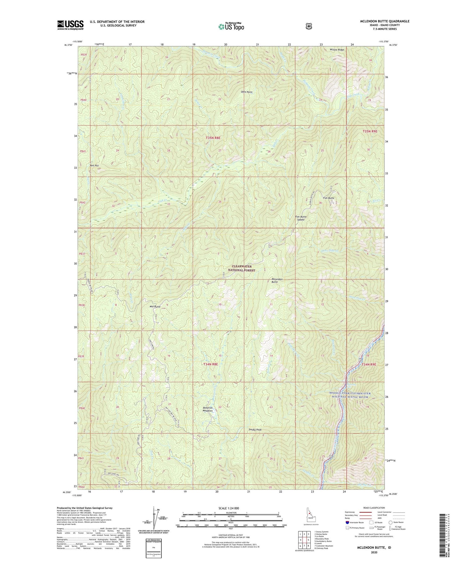 McLendon Butte Idaho US Topo Map Image