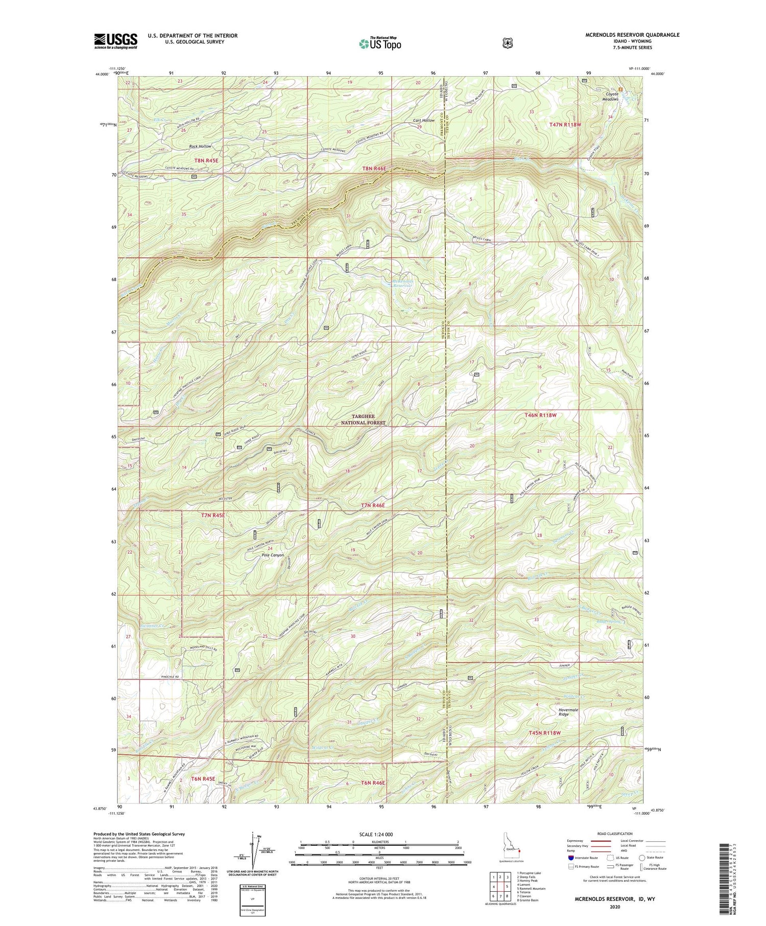 McRenolds Reservoir Idaho US Topo Map Image