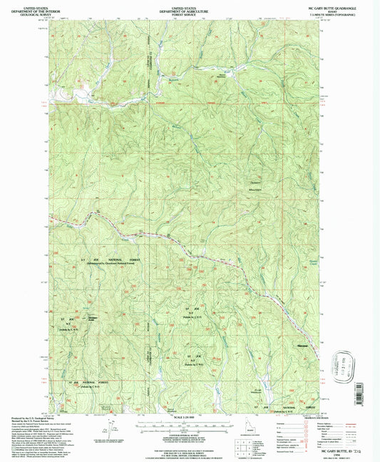 Classic USGS McGary Butte Idaho 7.5'x7.5' Topo Map Image