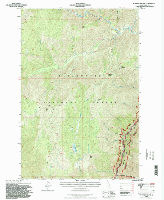 Classic USGS McLendon Butte Idaho 7.5'x7.5' Topo Map Image