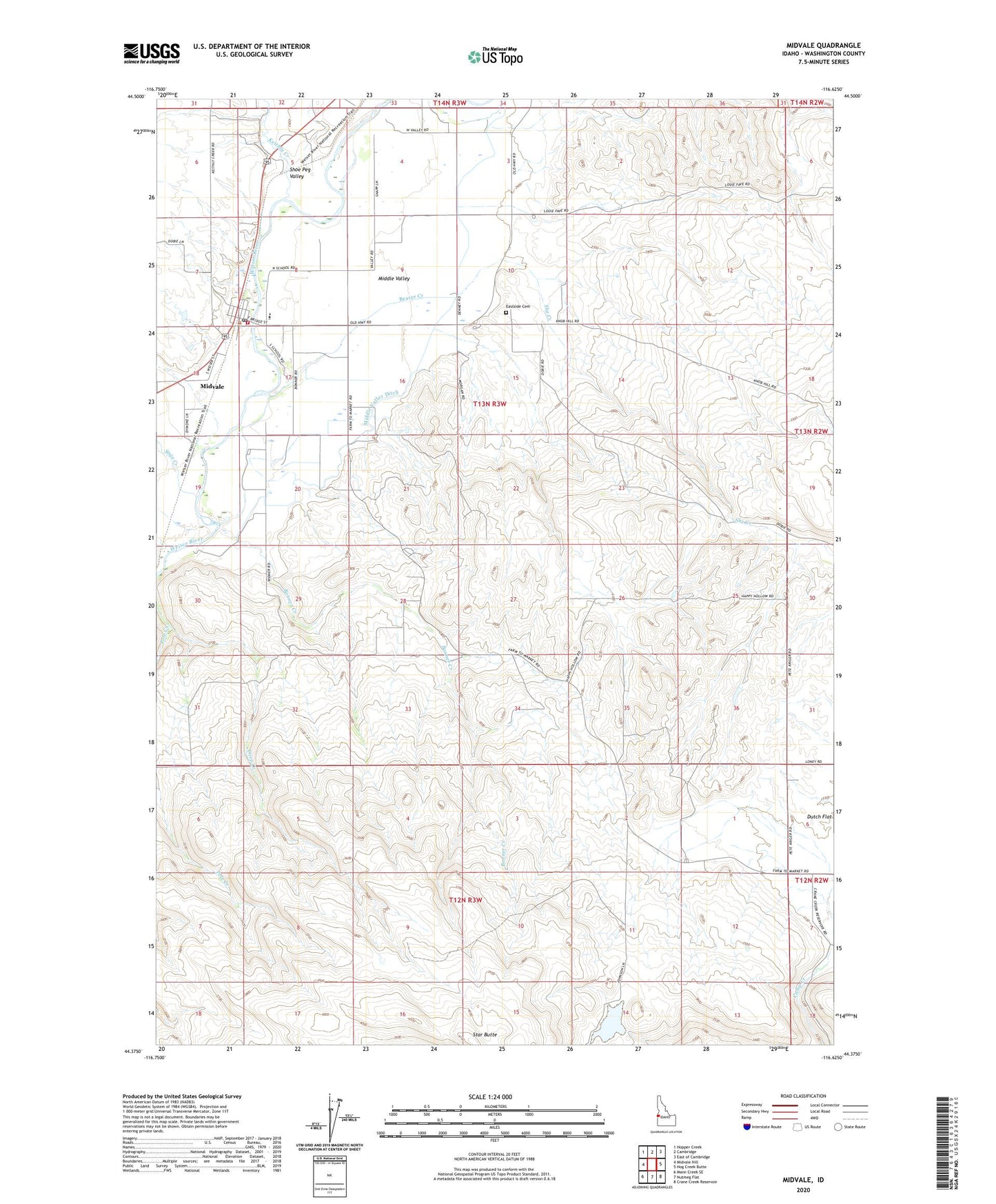 Midvale Idaho US Topo Map Image