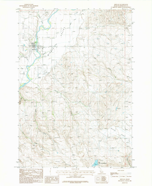 Classic USGS Midvale Idaho 7.5'x7.5' Topo Map Image