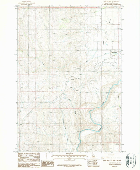 Classic USGS Midvale Hill Idaho 7.5'x7.5' Topo Map Image