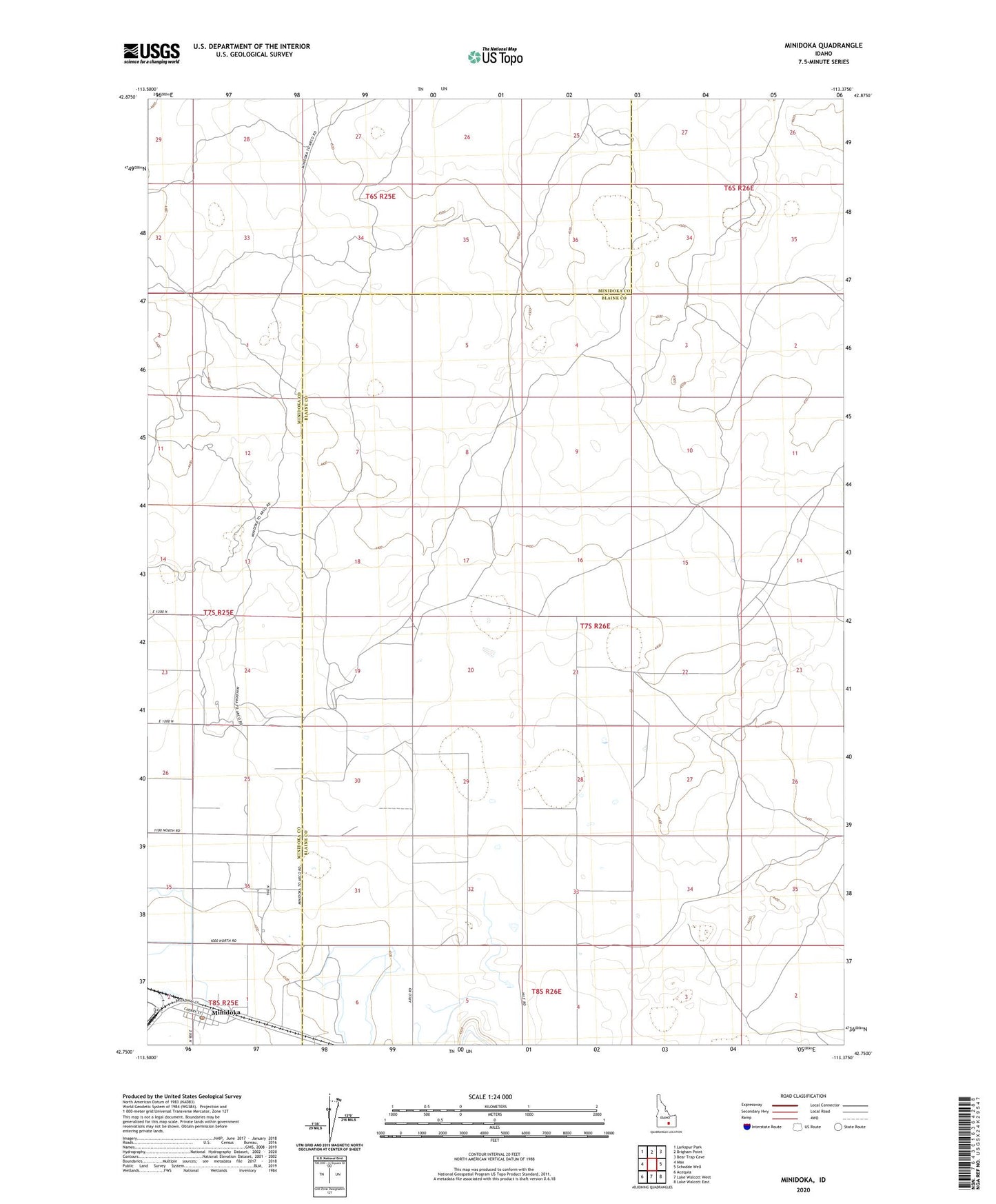 Minidoka Idaho US Topo Map Image