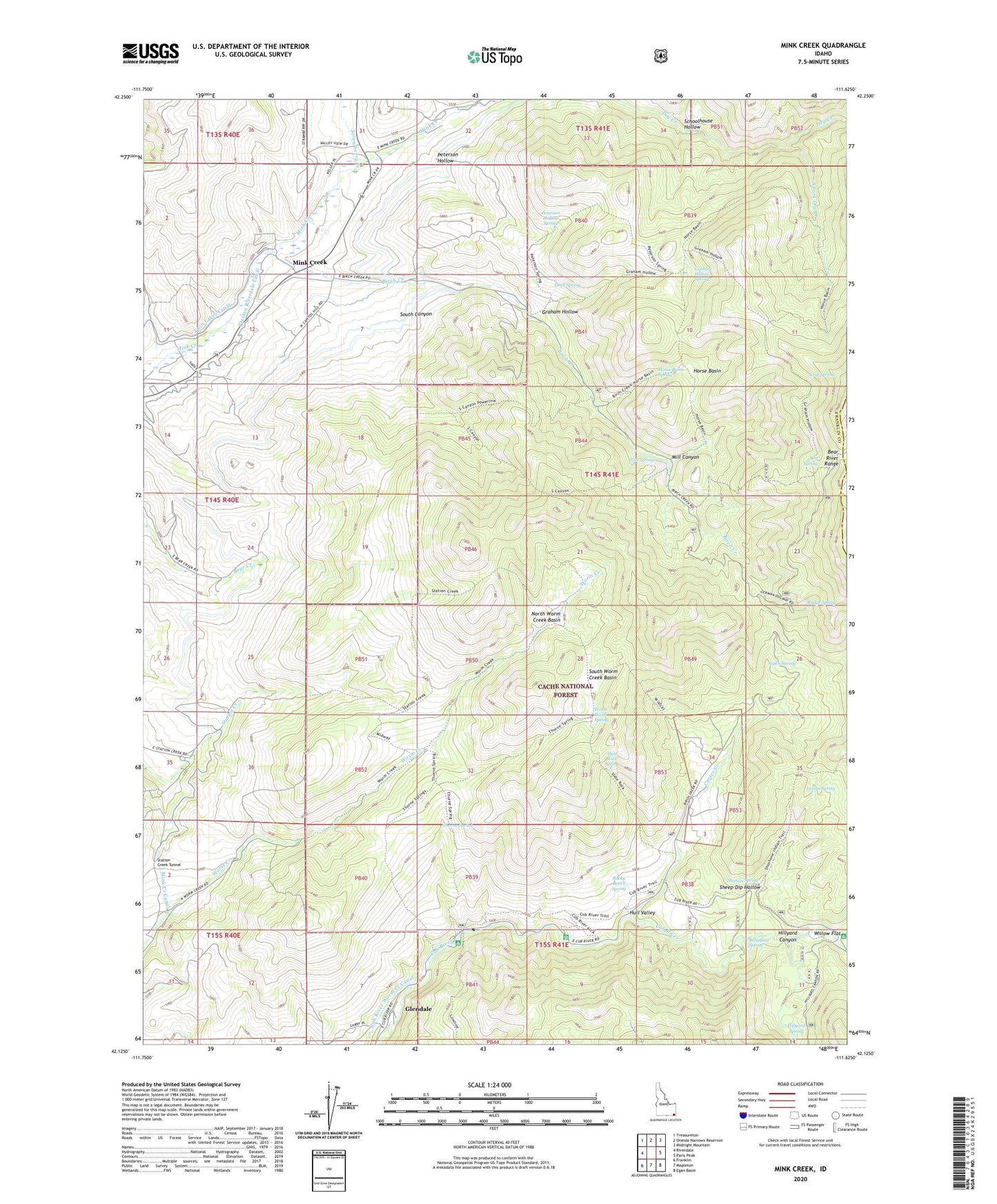 Mink Creek Idaho US Topo Map Image