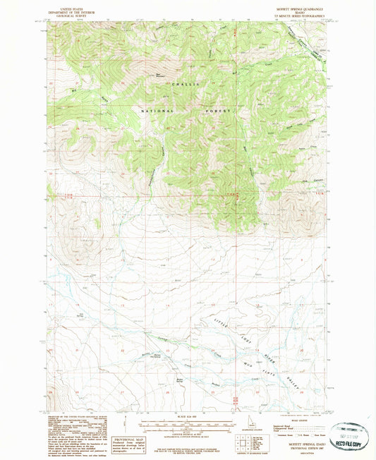 Classic USGS Moffett Springs Idaho 7.5'x7.5' Topo Map Image