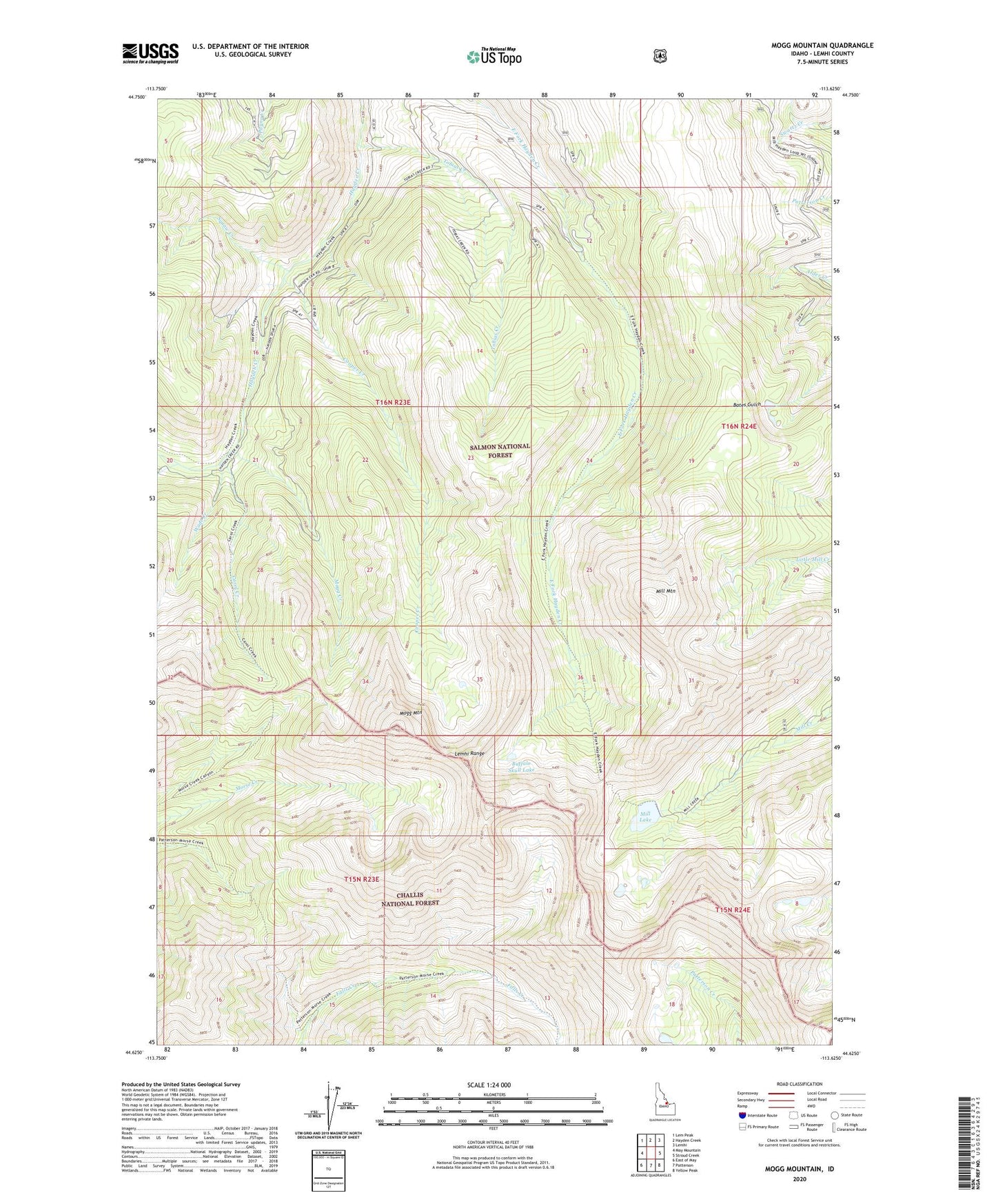 Mogg Mountain Idaho US Topo Map Image
