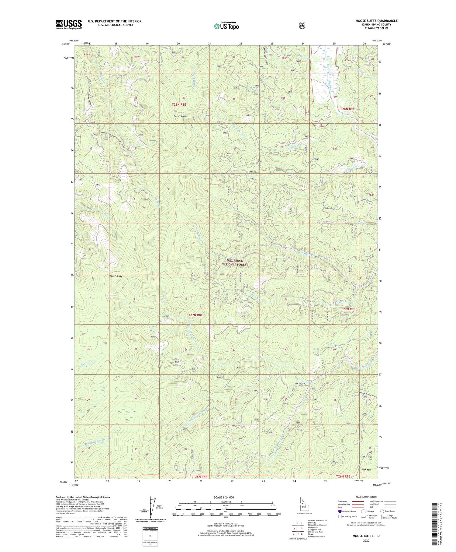 Moose Butte Idaho US Topo Map Image