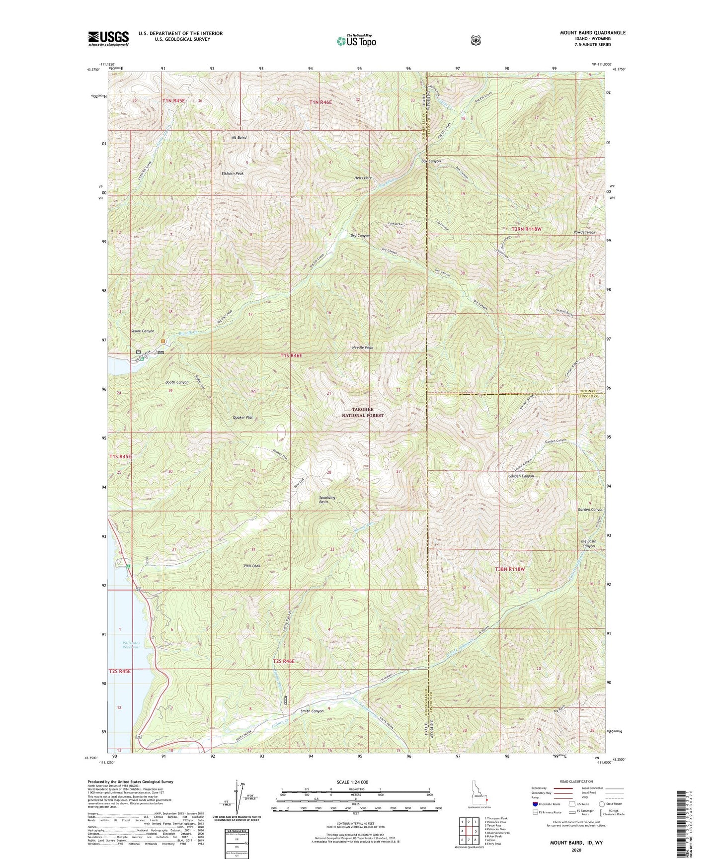 Mount Baird Idaho US Topo Map Image