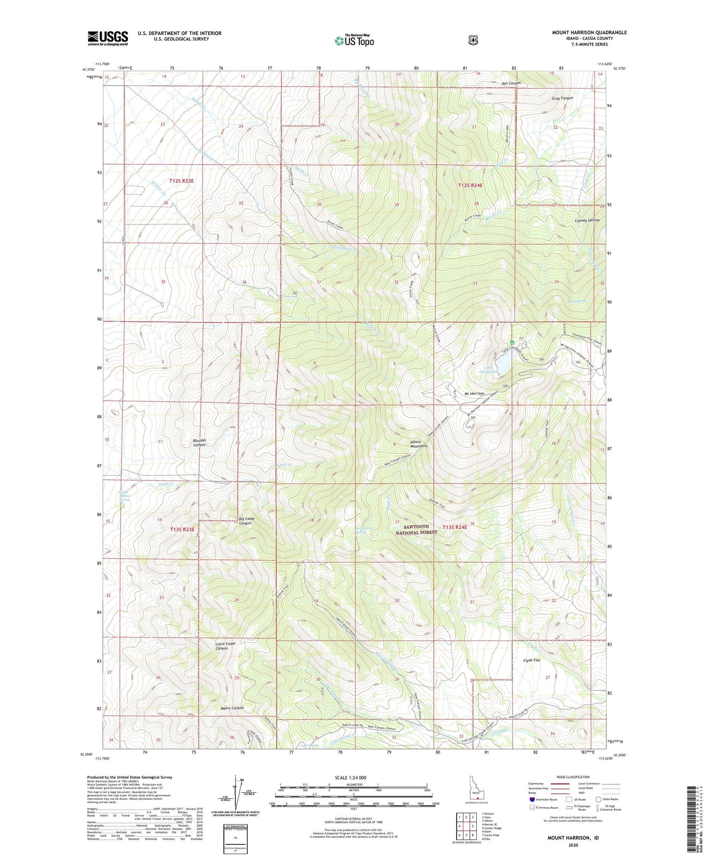 Mount Harrison Idaho US Topo Map Image