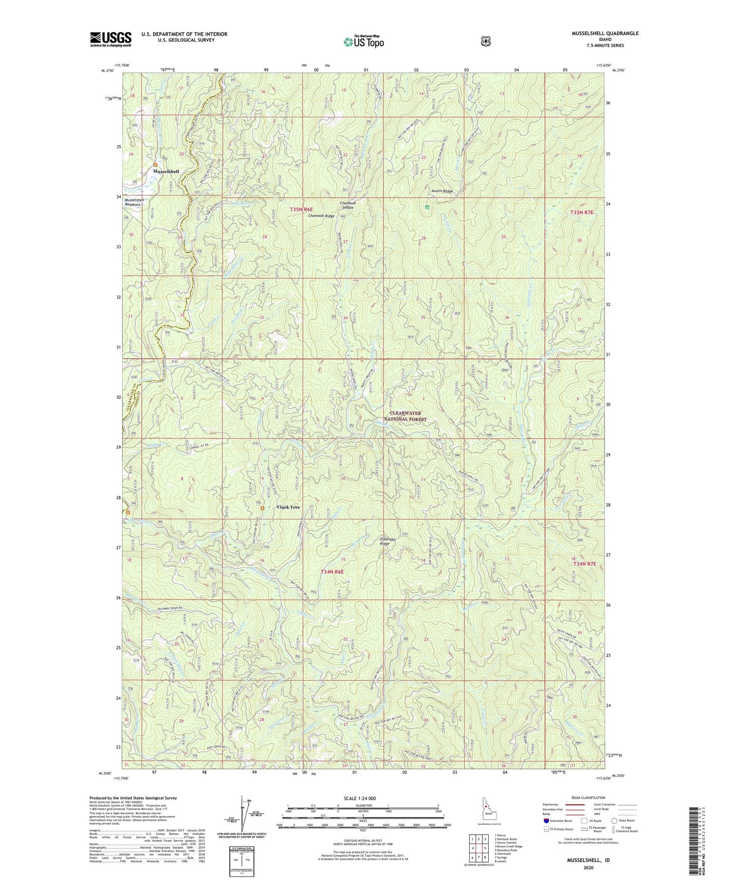 Musselshell Idaho US Topo Map Image