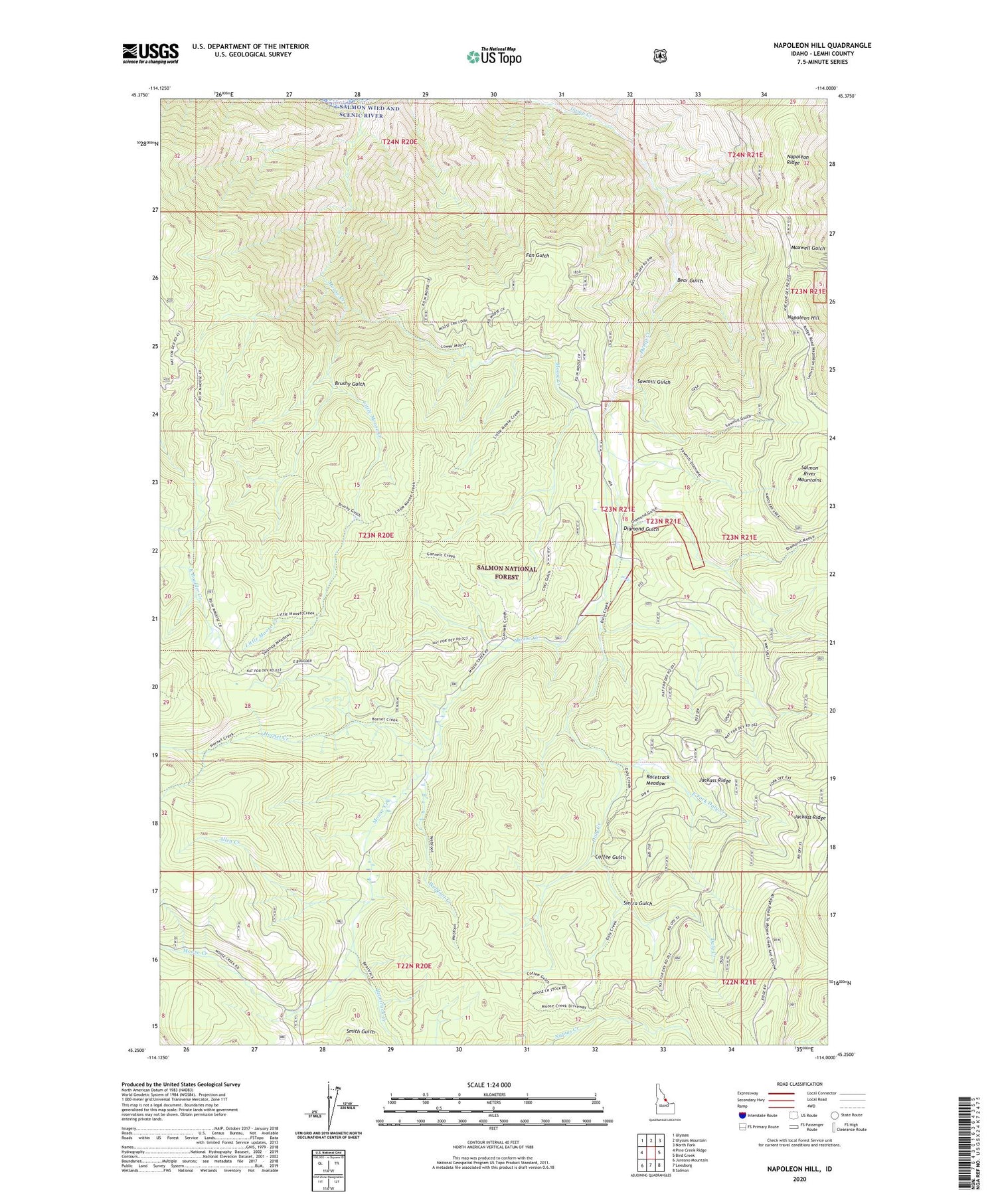 Napoleon Hill Idaho US Topo Map Image