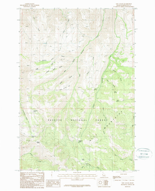 Classic USGS Neil Gulch Idaho 7.5'x7.5' Topo Map Image