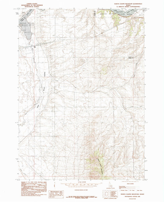 Classic USGS North Chapin Mountain Idaho 7.5'x7.5' Topo Map Image