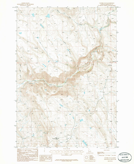 Classic USGS Nutmeg Flat Idaho 7.5'x7.5' Topo Map Image