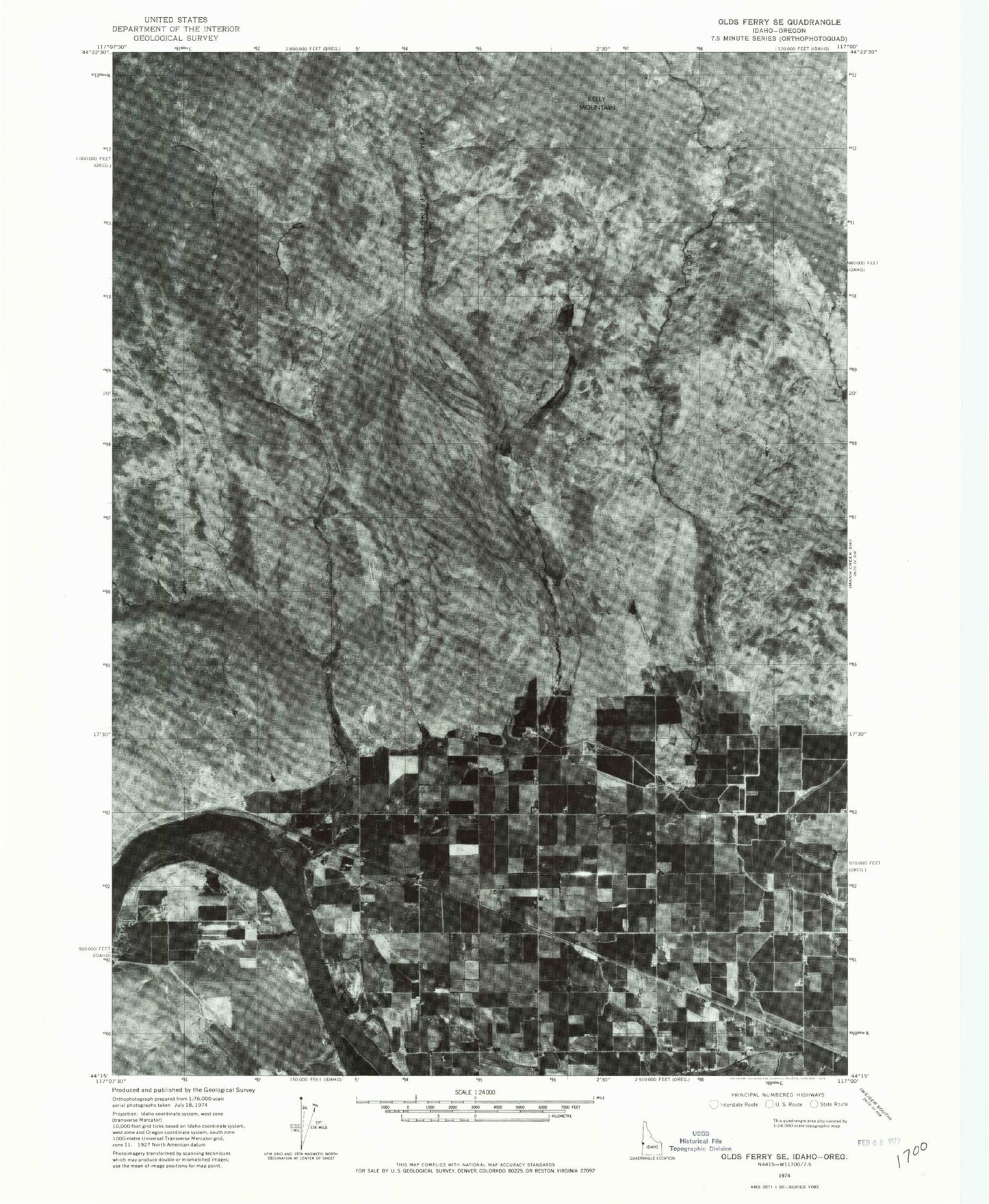 Classic USGS Porters Flat Oregon 7.5'x7.5' Topo Map Image