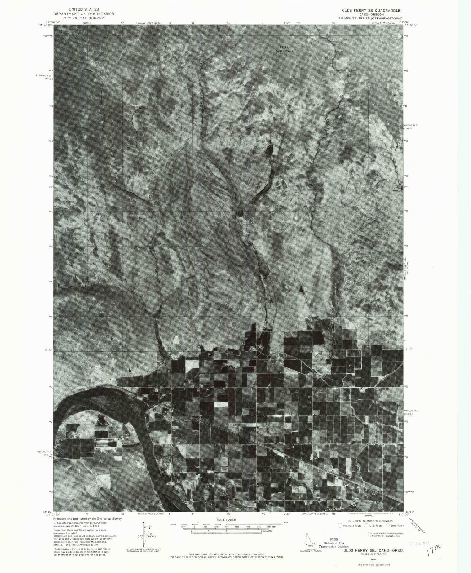 Classic USGS Porters Flat Oregon 7.5'x7.5' Topo Map Image