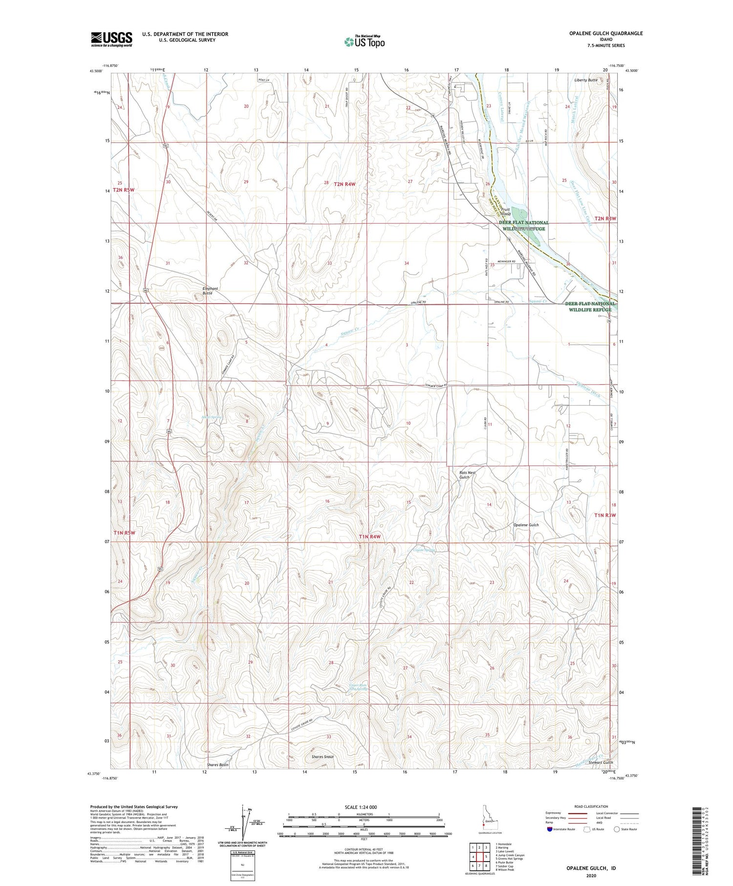 Opalene Gulch Idaho US Topo Map Image